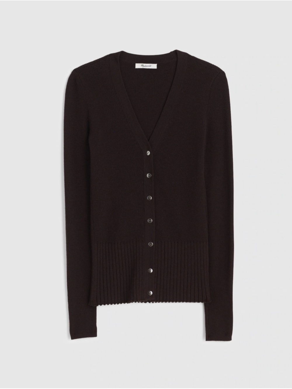 Madewell Brown  V-Neck Button Cardigan NWT Large